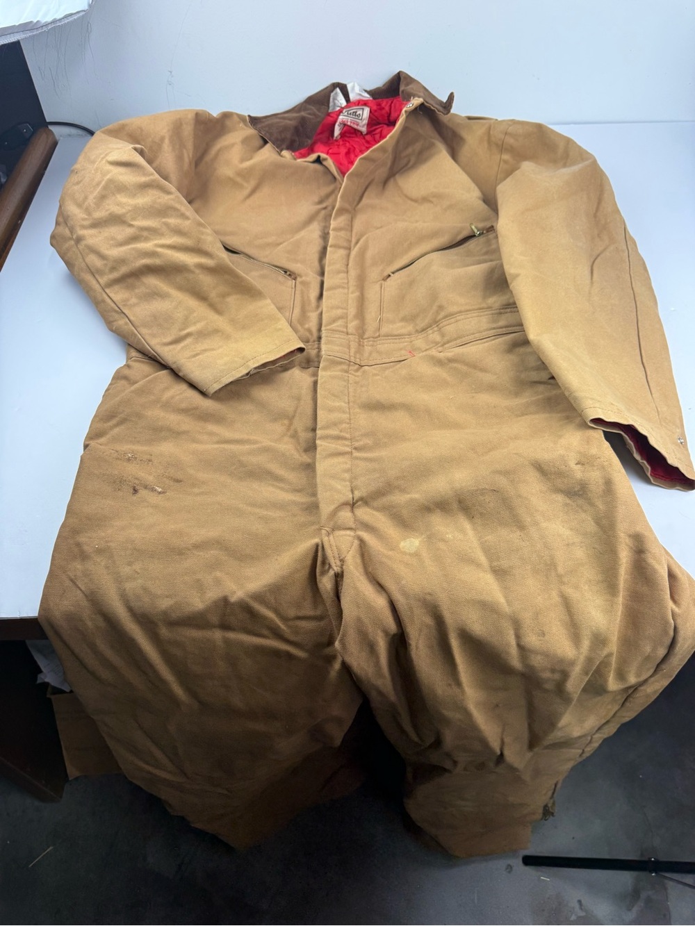 Walls Blizzard Pruf Mens 2X Insulated Duck Canvas Coveralls Brown SEE ALL.